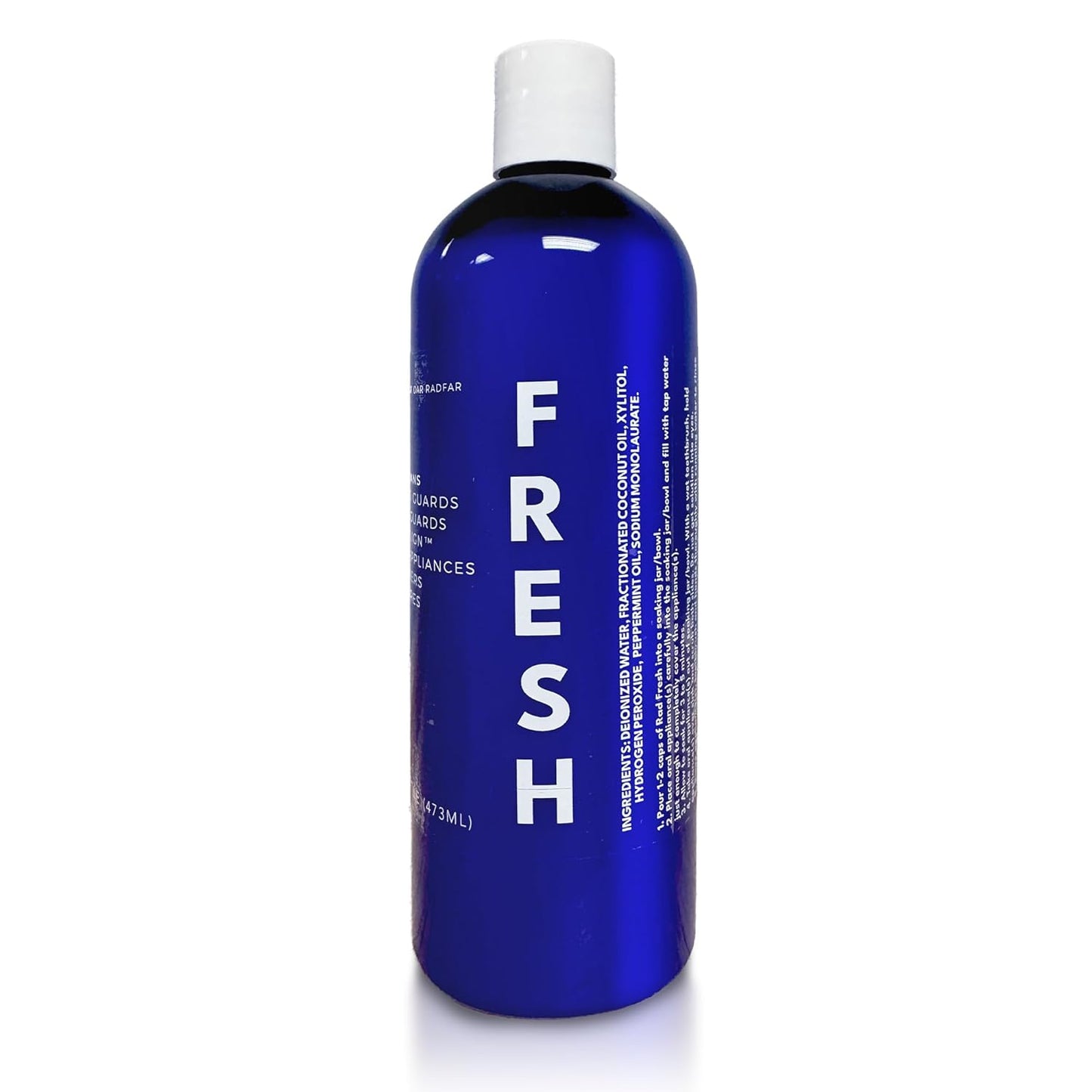 RAD FRESH - Natural Mouth Guard Cleaner with Food-Grade Hydrogen Peroxide, Easy-to-Use, No-Rinse-Formula Retainers Cleaner for All Oral Devices Like Aligners, Dentures & More, 1 Pack, 1 oz