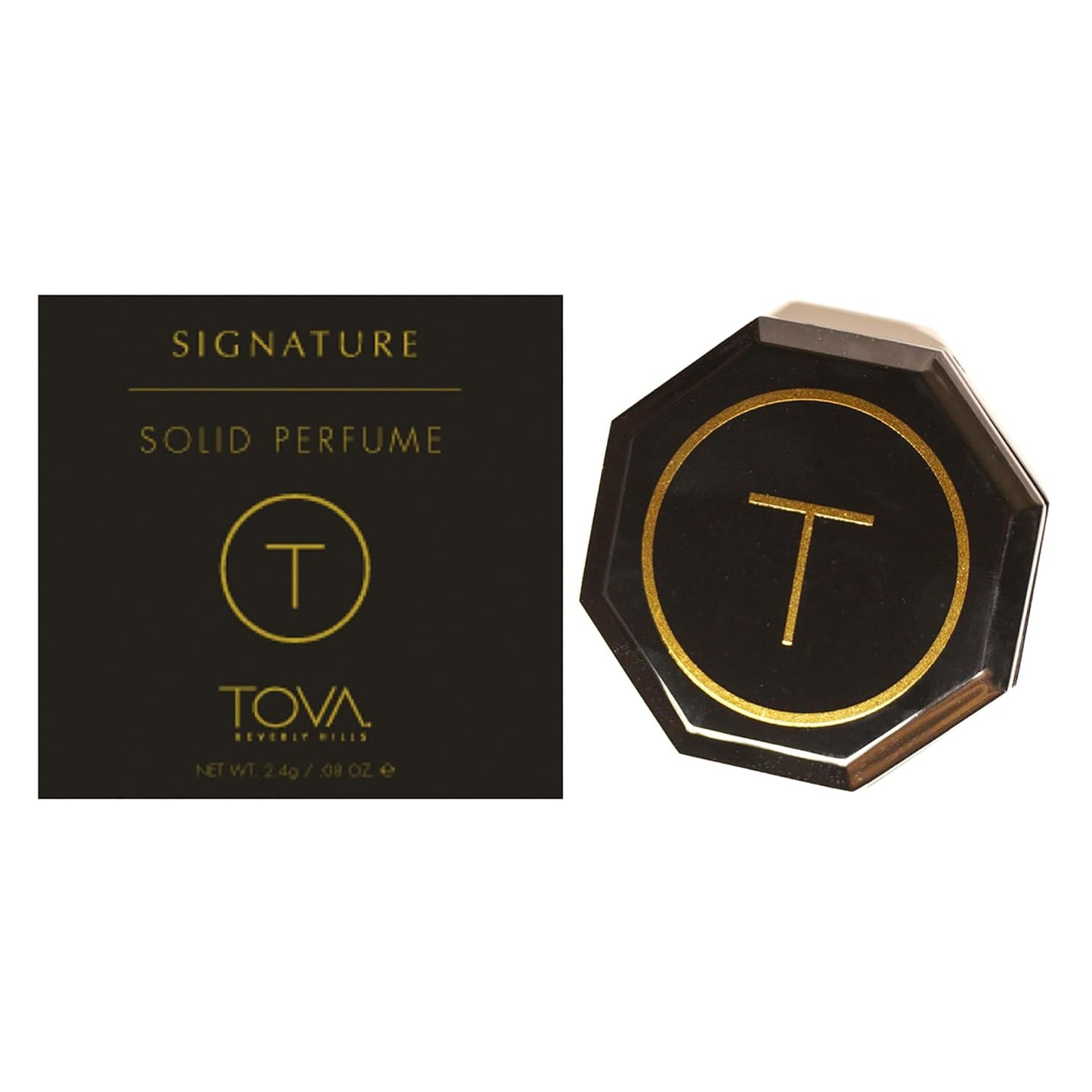 Tova Signature Solid Perfume Compact – Pocket Perfume Dab-On for Women – Bergamot Jasmine Musk – USA-Made & Cruelty-Free – 2.4 g