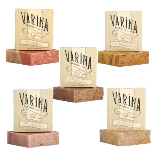 Varina Natural Pumpkin Spice Variety Bar Soap - Spicy - 5 Pack 4.5 oz Bars