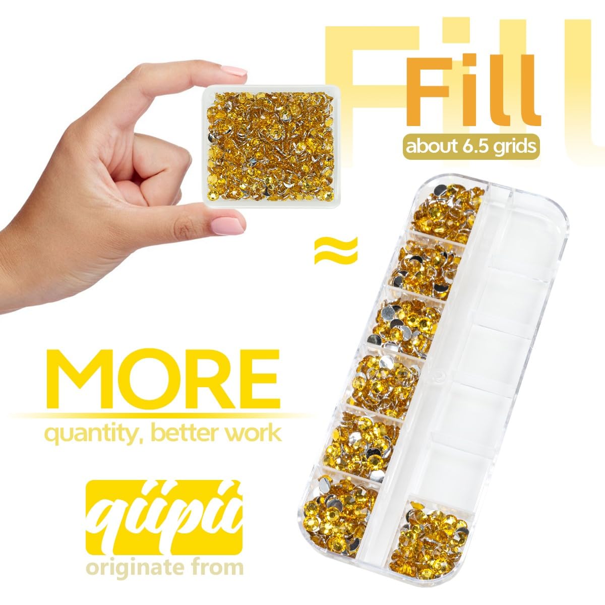 Golden Yellow Crystal Resin Rhinestones for Crafting 3mm 4mm 5mm Gold Flatback Stones Non-Hotfix Diamonds Crystals Gems for Nails Face Eyes Makeup Body Tumblers Bottles DIY Crafts Clothes Shoes