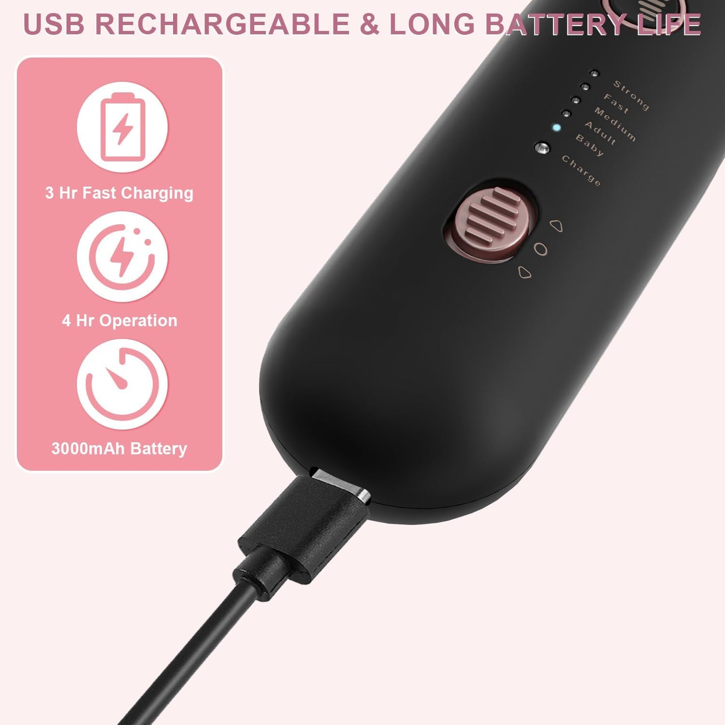 4 Pack Professional 9-in-1 Nail Drill Set: 100 Bits, Cordless Design, 5 Speeds for Manicure & Pedicure,Black