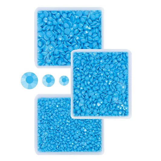 3mm 4mm 5mm 3 Boxes Pure Light Blue Resin Rhinestones for Bedazzling Crafting Flatback Jelly Stones Bulk Diamonds Gems for Nails Face Eyes Makeup Tumblers Bottles DIY Crafts Clothes Crocs Shoes