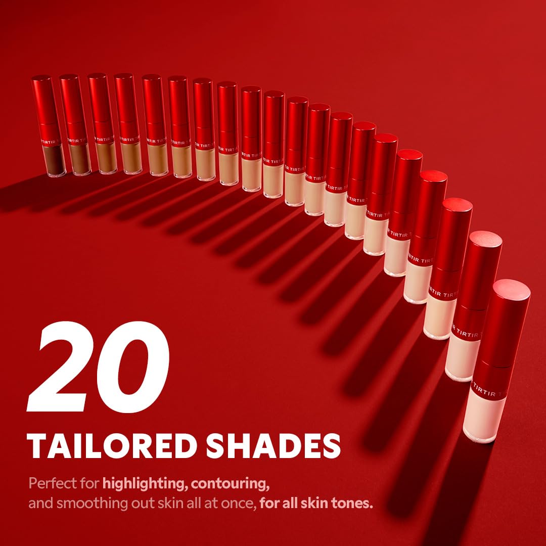 TIRTIR Glide&Hide Blurring Concealer - Creamy texture, Conceals dark circles and wrinkles, Dual formula (liquid tip & balm stick), Long-lasting wear, Korean Makeup, #8.7N, 0.28 Oz