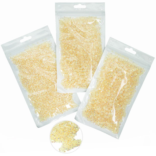 16000PCS Light Champagne AB Resin Rhinestones for Crafting 3mm 4mm 5mm Flatback Jelly Stones Bulk SS10 SS16 SS20 Non-Hotfix Diamonds Gems Charms for Nails Face Eyes Makeup Tumblers Bottles DIY Crafts