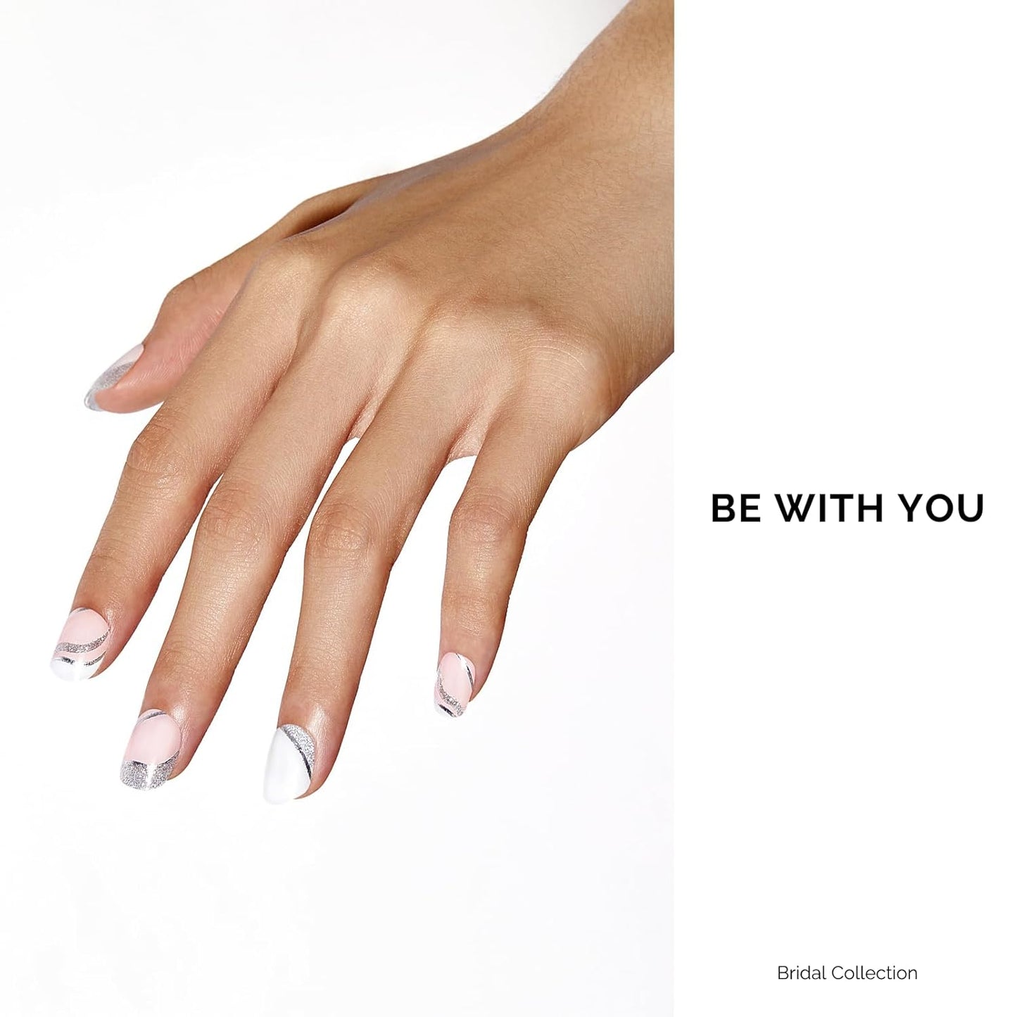 NAILOG Semi Cured Gel Nail Strips 34 pcs| Buy 2 Get 1 UV Lamp | Long Lasting Nail Polish Sticker Wraps with Glossy Gel Finish, Be with You