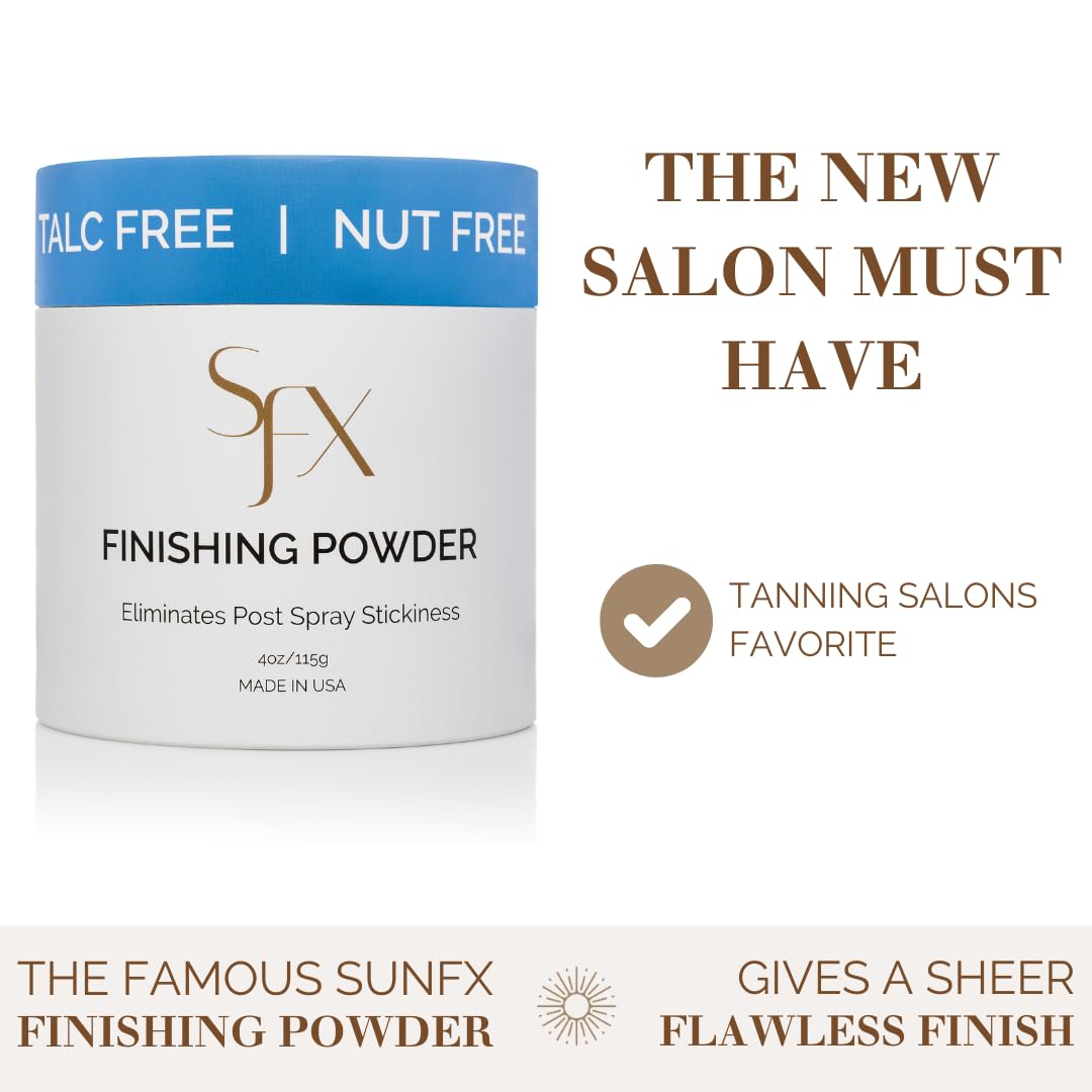 SunFX Post Spray Tan Translucent Finishing Powder | Talc Free | Sunless Tanning Setting Powder | Shimmer | Cheeky Sunshine 4.00 Ounce (Pack of 1)