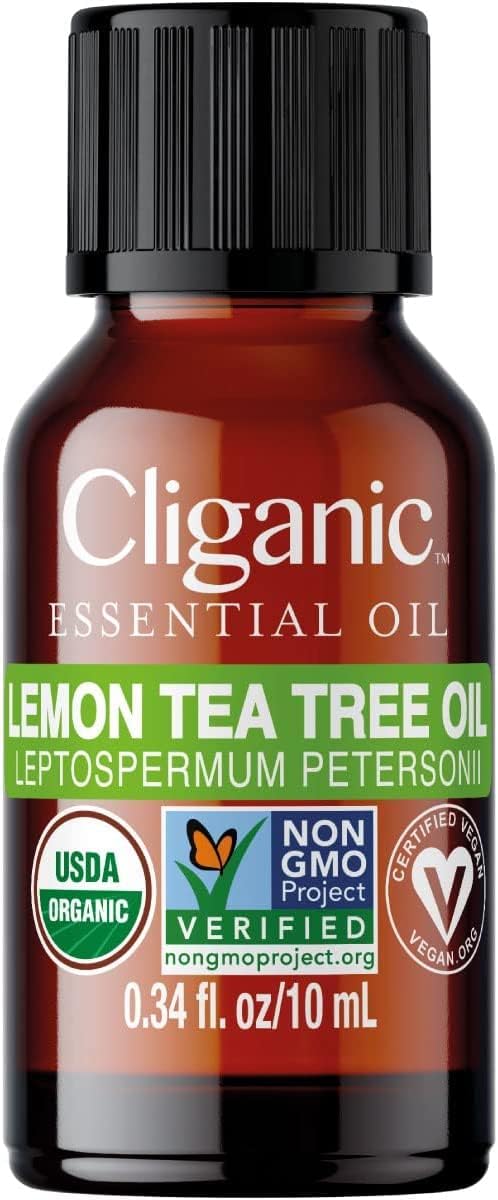 Cliganic Organic Lemon Tea Tree Essential Oil, 100% Pure Natural for Aromatherapy | Non-GMO Verified