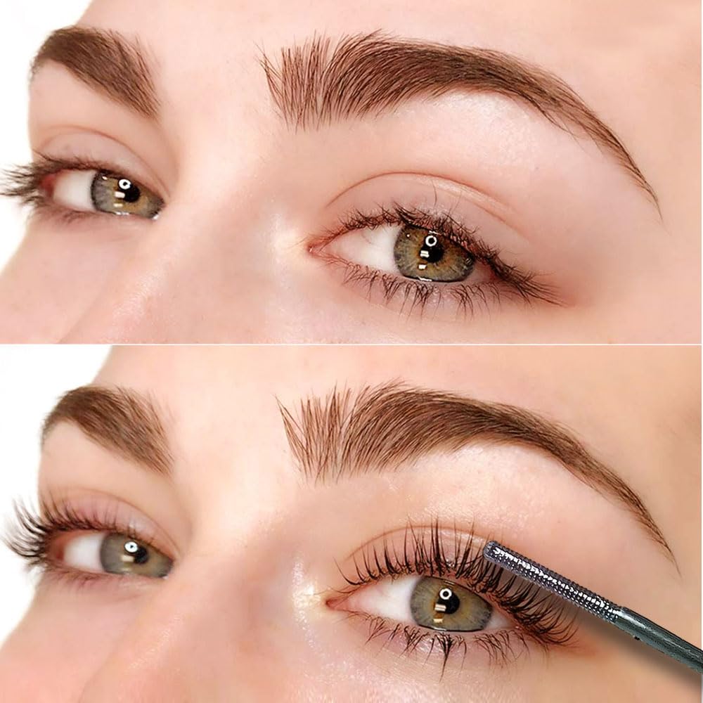 Iron Wand Mascara, 2025 New Metal Wand Mascara Volume and Length Waterproof, Long-Lasting 3D Curling Eyelash Lash Extensions Iron Mascaras (Brown)