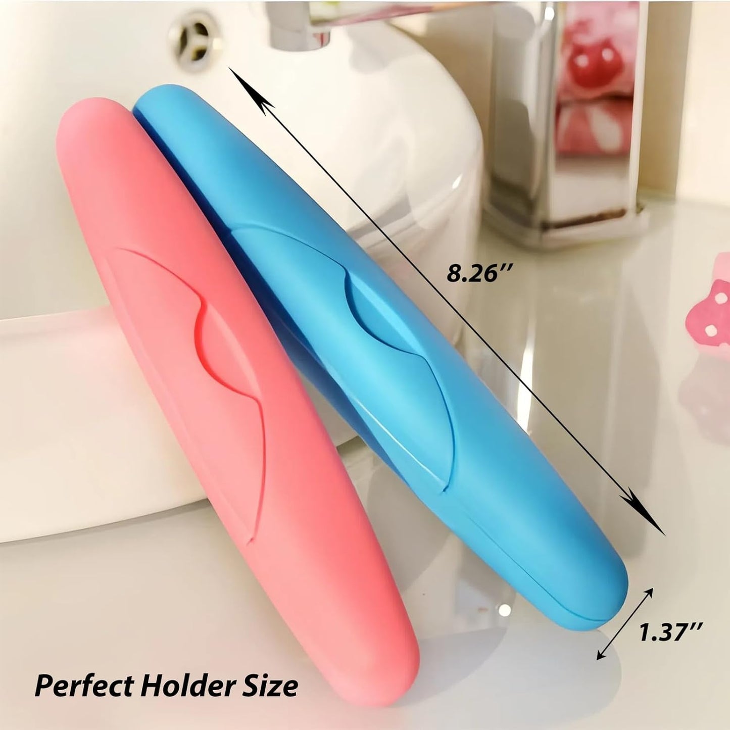 4 Pack Travel Toothbrush Case, Portable Toothbrush Travel Case with Large Toiletry Bag for Business Trip, Camping, Home