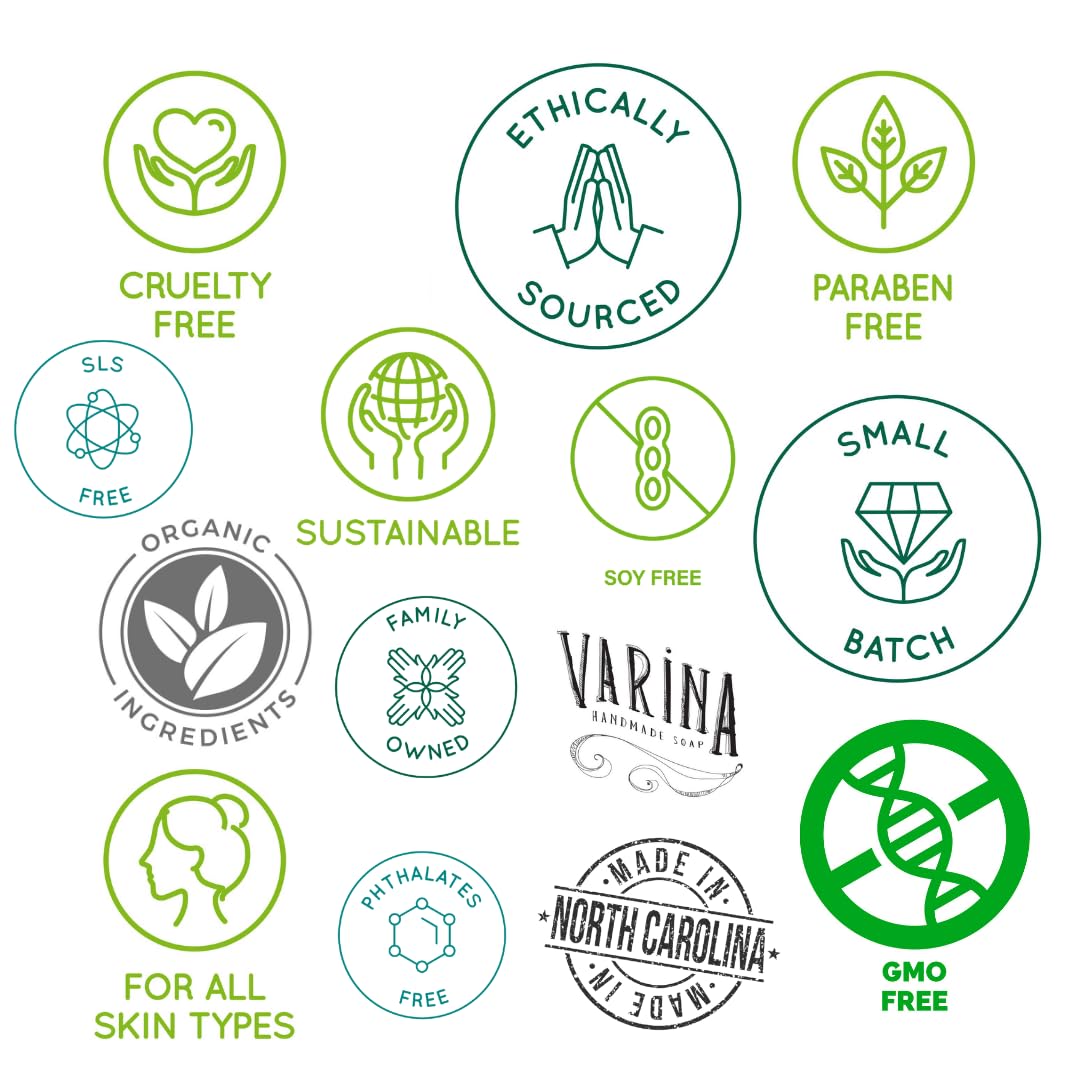 Varina Natural Coffee Cream Bar Soap - Gentle Cleansing for Sensitive Skin, Earthy Scents - 3 Pack