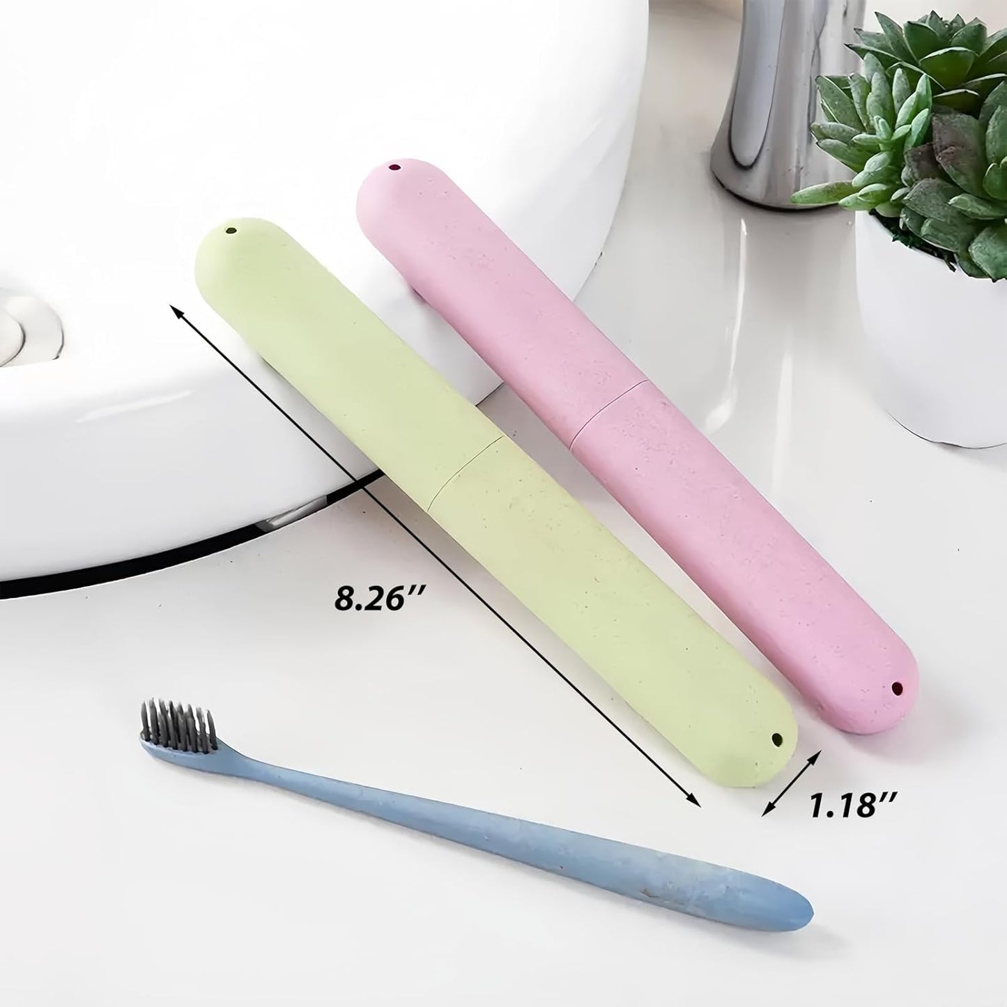 8 Pack Travel Toothbrush Case, Portable Toothbrush Travel Case with Ventilation Hole for Business Trip, Camping, Home(Blue,Pink,Green,Beige)