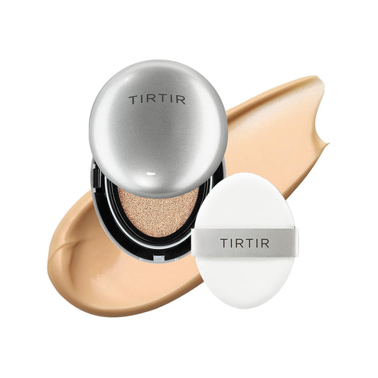 [*Mini Size*] TIRTIR Aura Glow Silver Cushion | Korean Cushion Foundation, (#25N Mocha, 0.15 Fl Oz)