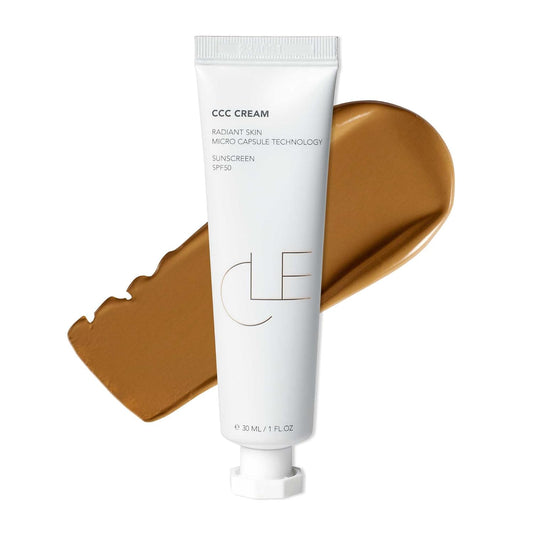CLE Cosmetics CCC Cream (Warm Medium Deep 401 / SPF 50) - Color Correcting With Sunscreen - Lightweight, Hydrating Foundation - BB & CC Hybrid - Light to Medium Coverage - 1 fl oz