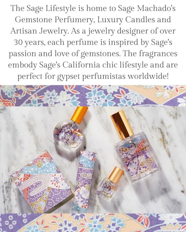 Moonstone Organic Perfume Oil Extract Roll-On by Sage- 1/4 oz, Vegan & Cruelty-Free, Floral Scent, Gardenia, Paperwhites, Stargazer Lily - Made in USA