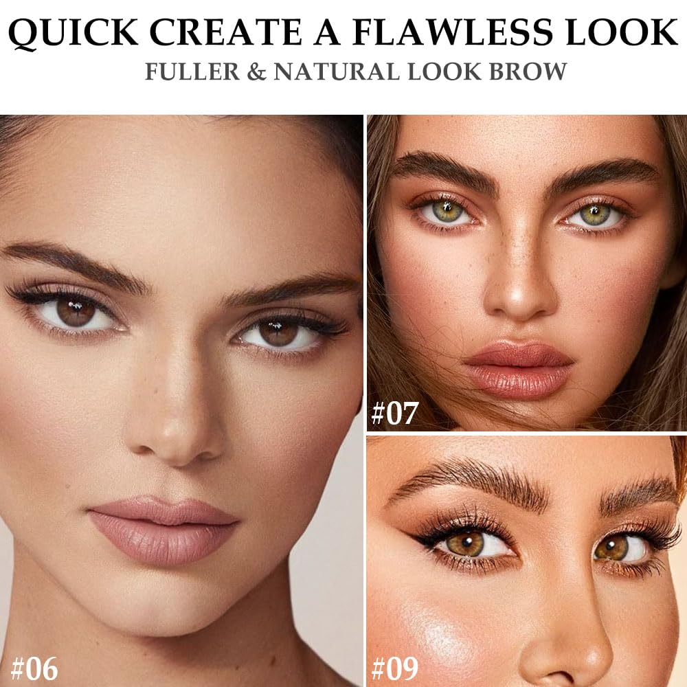 Tinted Thickening Brow Mascara,Brow Fast Sculpt,Waterproof, Transfer-proof, Brush to Fill in Eyebrows and Cover Gray Hairs - Cruelty Free (3pcs 06 Brunette &07 Espresso &09 transparent)