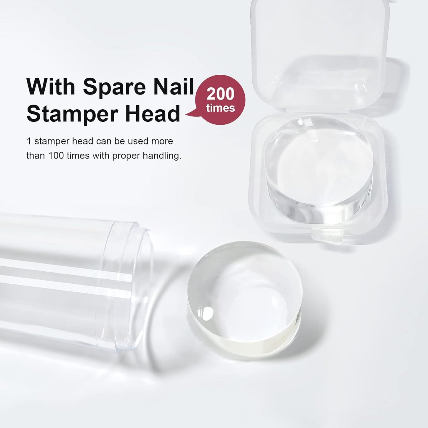 Nail Art Stamper Clear Silicone Nails Stamping Jelly with Scraper Transparent Visible Body DIY Manicure Nail Art Tool A