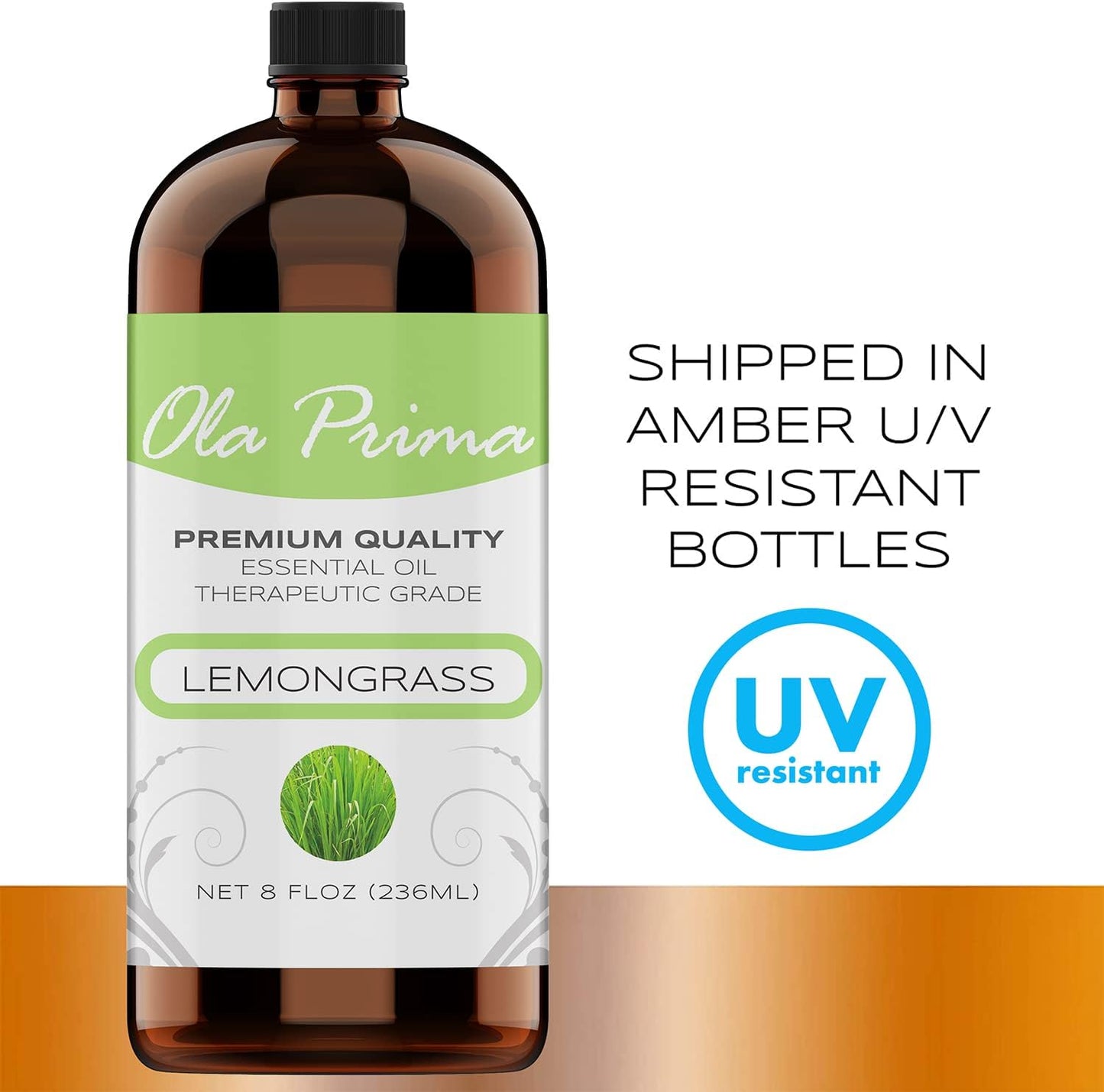 Ola Prima Lemongrass Essential Oil - Aromatherapy Oils - 8 Fluid Ounces Bulk