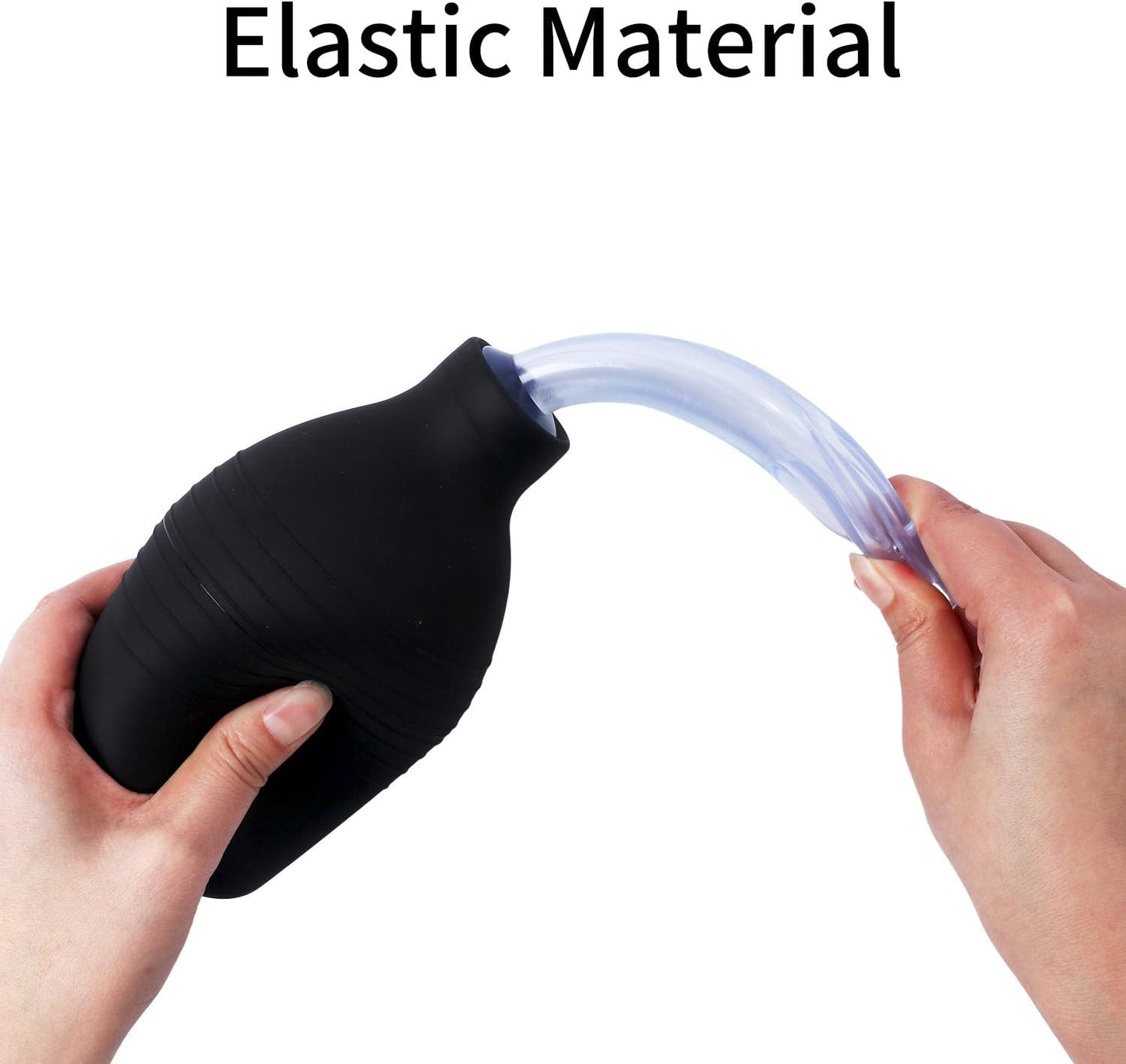 Abyclean Anal Douche Enema Bulb Vaginal Douche Enema Cleaner for Women’s or Man’s Health (310ml Black and Transparent)