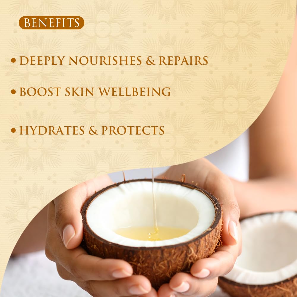 SPA CEYLON Virgin Coconut Nourish & Treat 98% Ultra-Rich Body Oil | 100% Pure and Natural | Organic Virgin Coconut Oil | Soften & Smooth | Cold Pressed | 100ml