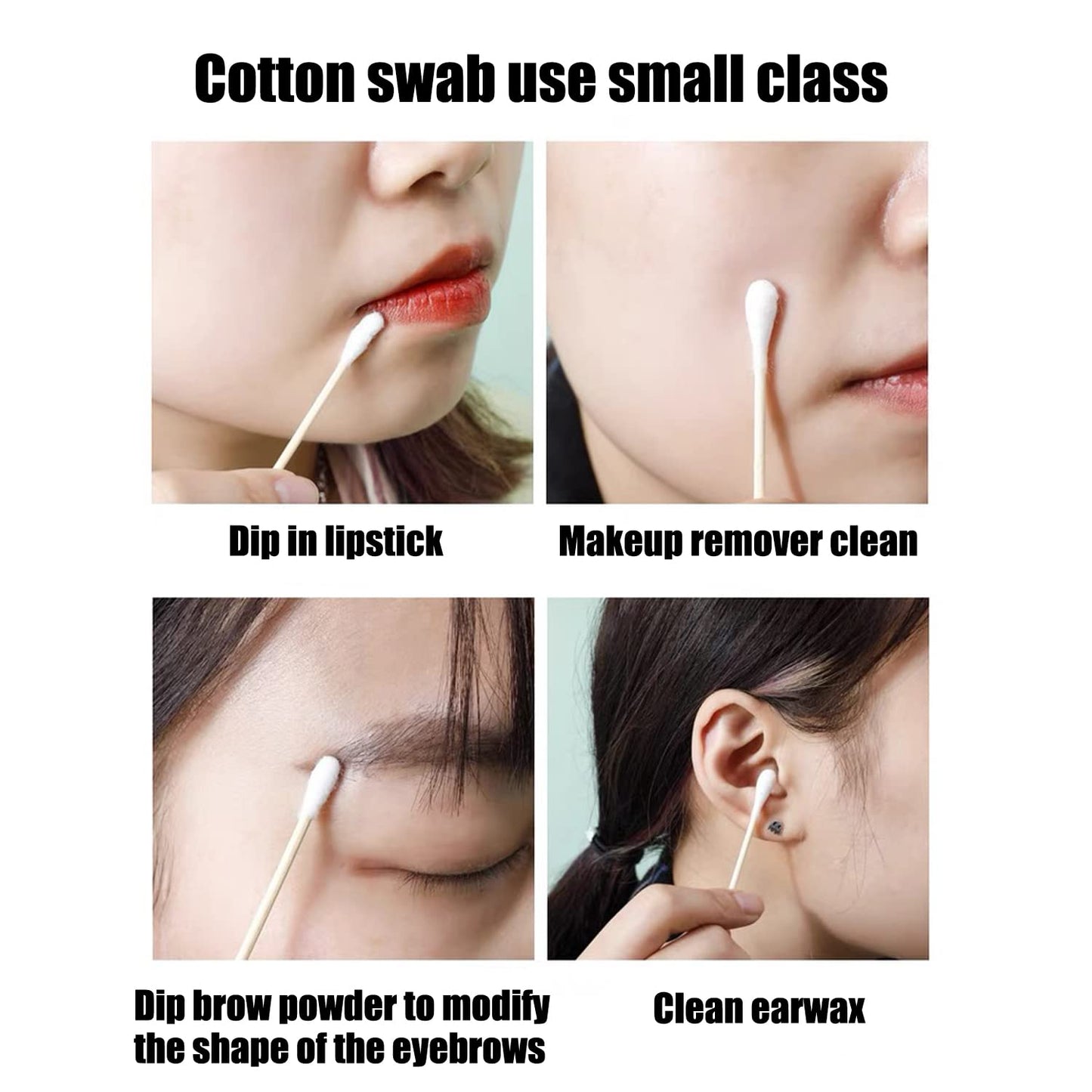 Thick Cotton Swabs,XL Size Natural Bamboo Cotton Buds,Precision & Round Tip 756pcs