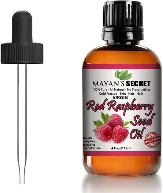 Mayan's Secret Pure Carrier and Essential oils for Skin Care, Hair, Body Moisturizer for Face-Anti Aging Skin Care (Red Raspberry Seed Oil, 4oz)