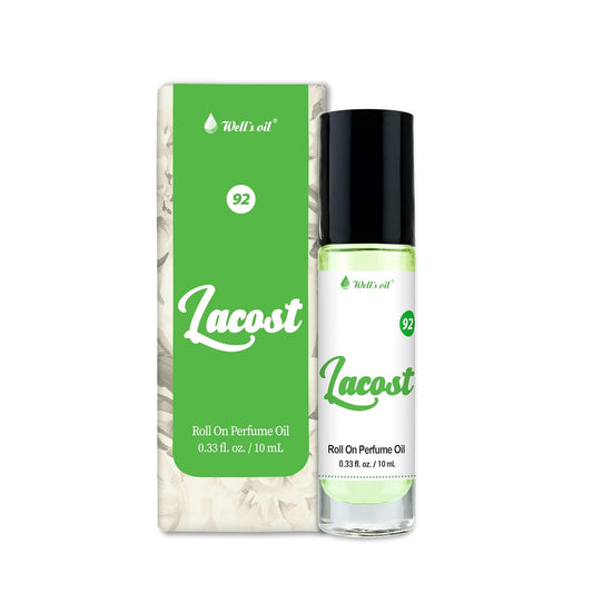 Well's Oil Roll-On Perfume Oil (Lacost) | Spicy Green Notes | Long-Lasting | Paraben-Free | 0.33 Fl Oz / 10 ml