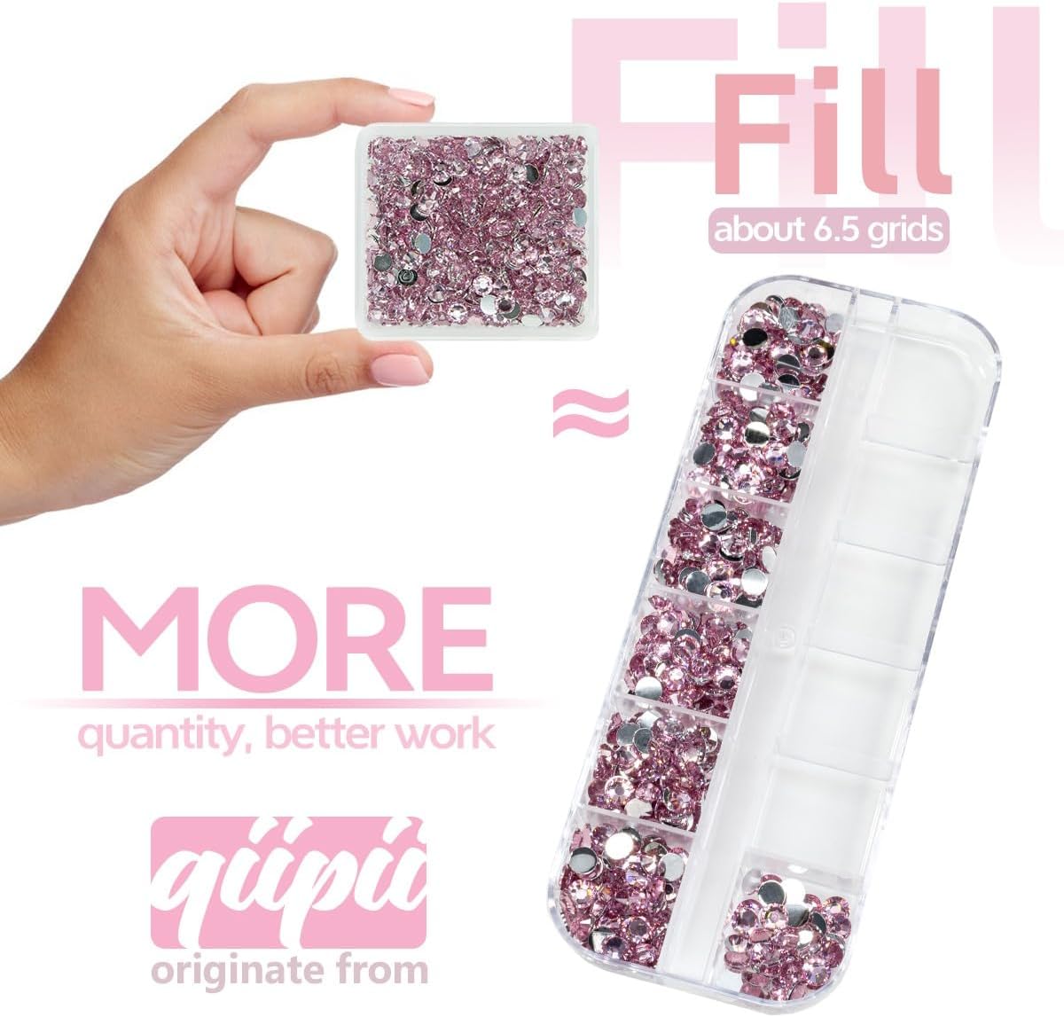 Light Pink Crystal Resin Rhinestones w B7000 Jewelry Glue for Bedazzling Crafting Flatback Stones 3mm 4mm 5mm 6mm Diamonds Crystals Gems Charms for Nails Face Eyes Makeup Tumblers DIY Crafts