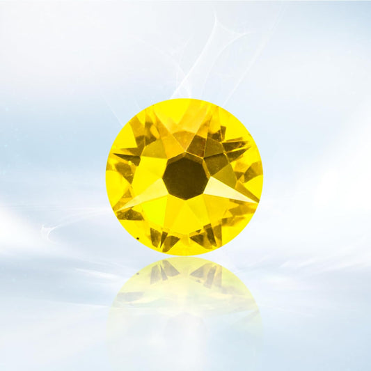 Novani Citrine/Lemon Yellow Rhinestones 1440pcs Flat Back Round Rhinestone Style 2088 Sparkly Crystal Gemstones for Nail Art and Crafting SS16,3.8-4.0mm