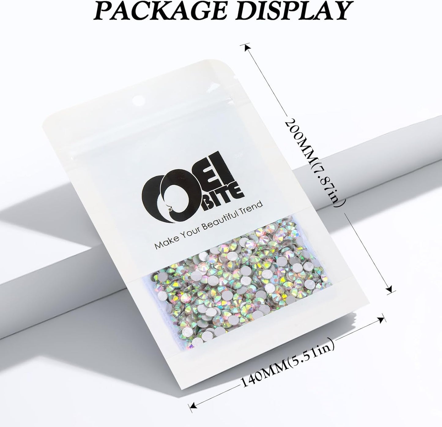 Crystal AB Flatback Rhinestones, Glass Rhinestones for Nail Art and Craft, Glue Fix, Loose Crystal Gemstones(Crystal AB, SS34, 576pcs, 7.1-7.3mm)