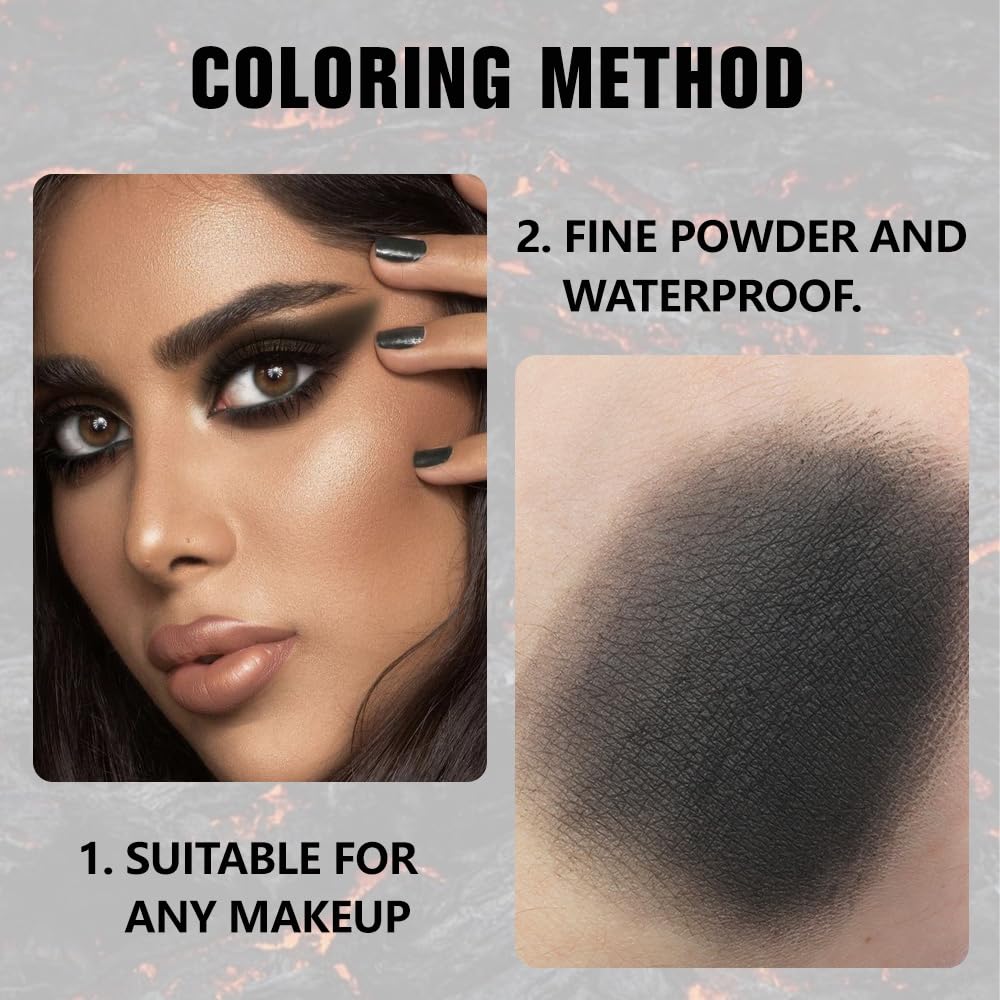 Buildable Matte Eyeshadow Makeup Palette Single - Black Shades | Creamy Pressed Powder for Easy Blending | Mini Travel Palette for Women | Everyday Natural Eye Makeup