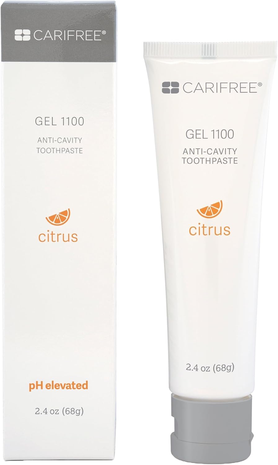 CariFree Gel 1100, Citrus Flavored, Anti-Cavity Fluoride Toothpaste with Nano Hydroxyapatite for pH Neutralization, Cavity Prevention & Enamel Protection, Dentist Recommended, Dentist Developed