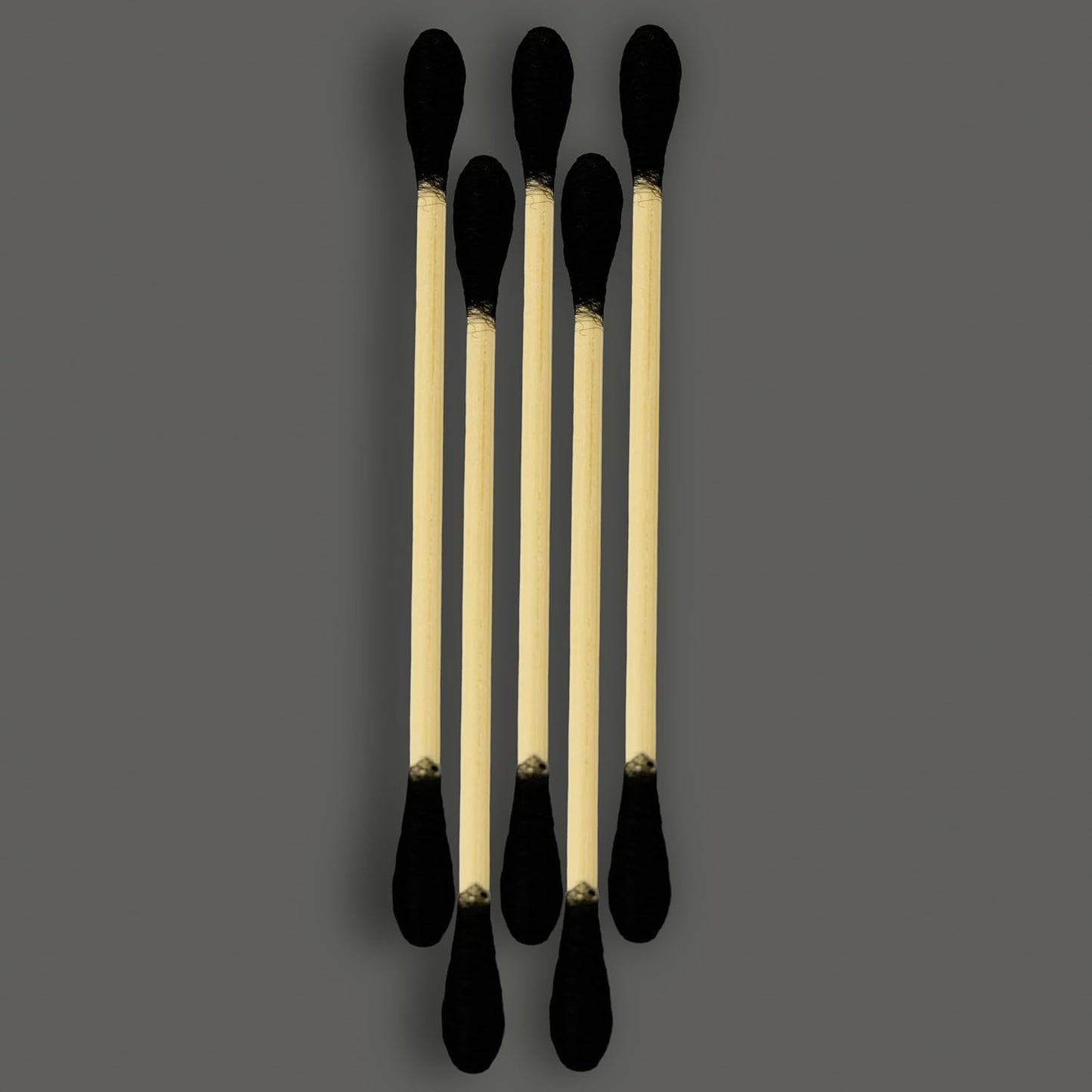 RS ESSENTIAL'S BY LV: Aesthetic Cotton Swabs Sticks Ear Swabs Bamboo swabs 200 Count Cotton Buds In 5 Colorful Colors (Black)