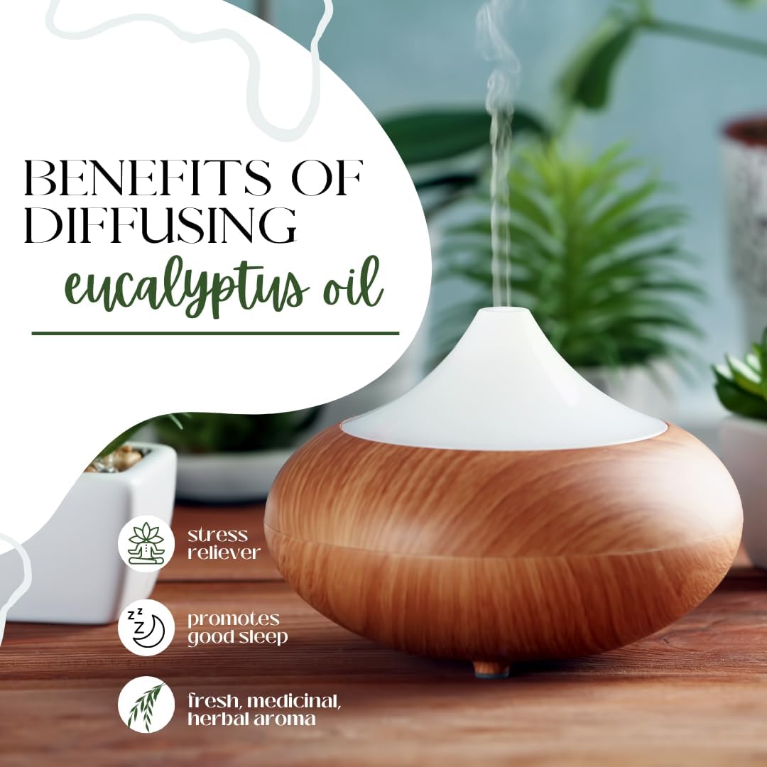 GreenHealth - Eucalyptus Globulus Essential Oil – 16 fl oz (473 ml) Aluminum Bottle w/Plug Cap – 100% Pure, Uncut, Undiluted