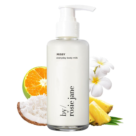 By Rosie Jane Everyday Body Milk (Missy) - Hydrating Toner & Body Moisturizer to Help Even Skin Tone - Infused with Soothing Aloe Vera and Turmeric Root to Promote Anti-Aging (5 Ounce)