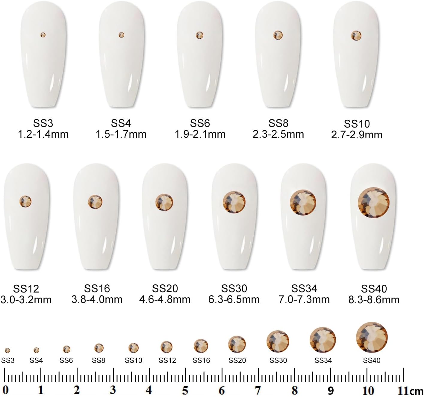 2000 PCS SS20 Flatback Rhinestones,12-Facet Diamond-Cut Glass Gems for Nail Art,Clothing,DIY Crafts,Glue-On Decoration Stones with Silver Backing,Golden Shadow