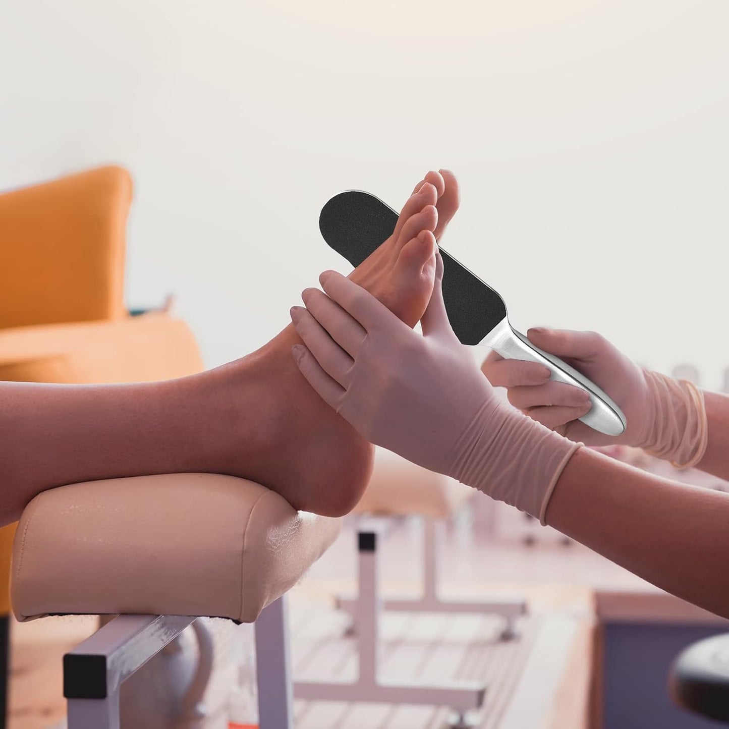 Flutesan 80 Pcs Stainless Steel Foot File Refills 180 Grit and 120 Grit Replacement Pads Coarse Fine Pedicure File Refills Double Side Reusable Foot Rasp Pad with Removable Glue