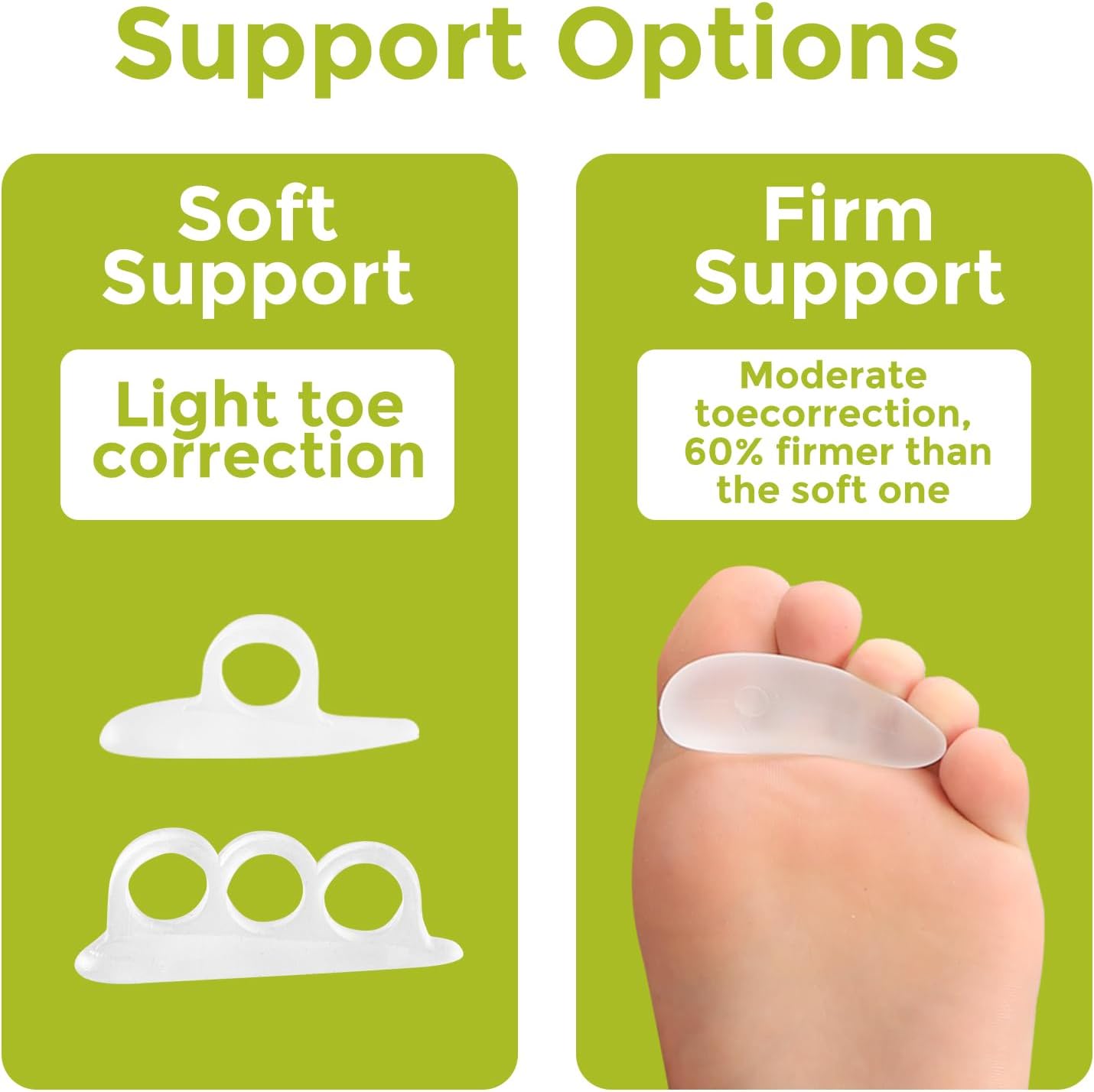 Bukihome Hammertoe Corrector Gel Toe Straighteners - 12 pcs Support Crest for Women & Men - Realign Bent, Crooked, Curled, Claw, Hammer Toes - Clear,Multi-Size