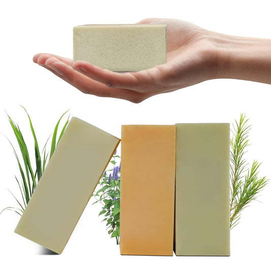 Natural Bar Soaps with Shea Butter,Body Botanical Soap Bars Variety Soap:3 Pack Scent Clary Sage,Lemongrass,Tea Tree Soap Bars,Antibacterial Bath Soap for Men&Women All Skin Body Wash Gift