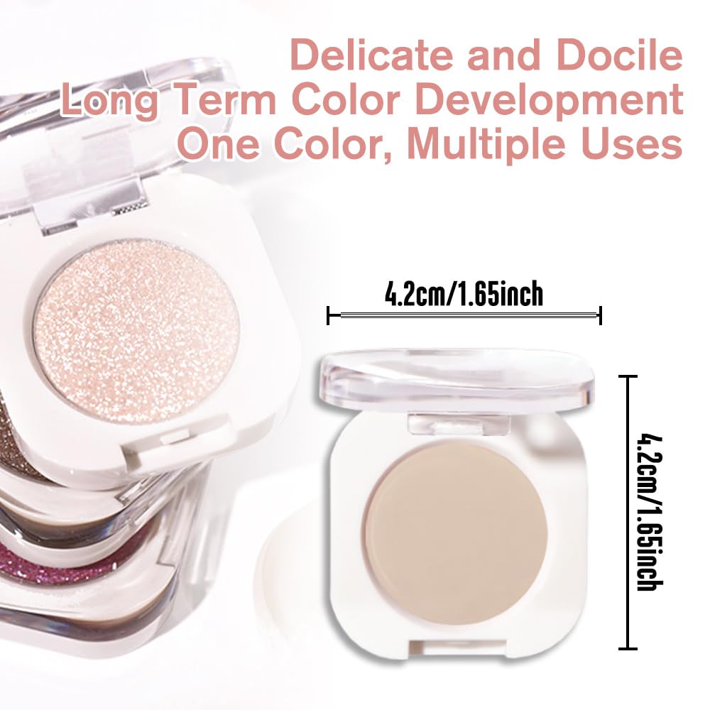 Nude Brown Matte Eyeshadow Palette for Women, Single Monochrome Eye Shadow Makeup, Shiny Pressed Powder, Blendable Natural sombras para ojos, Holographic,Vegan,Travel -6