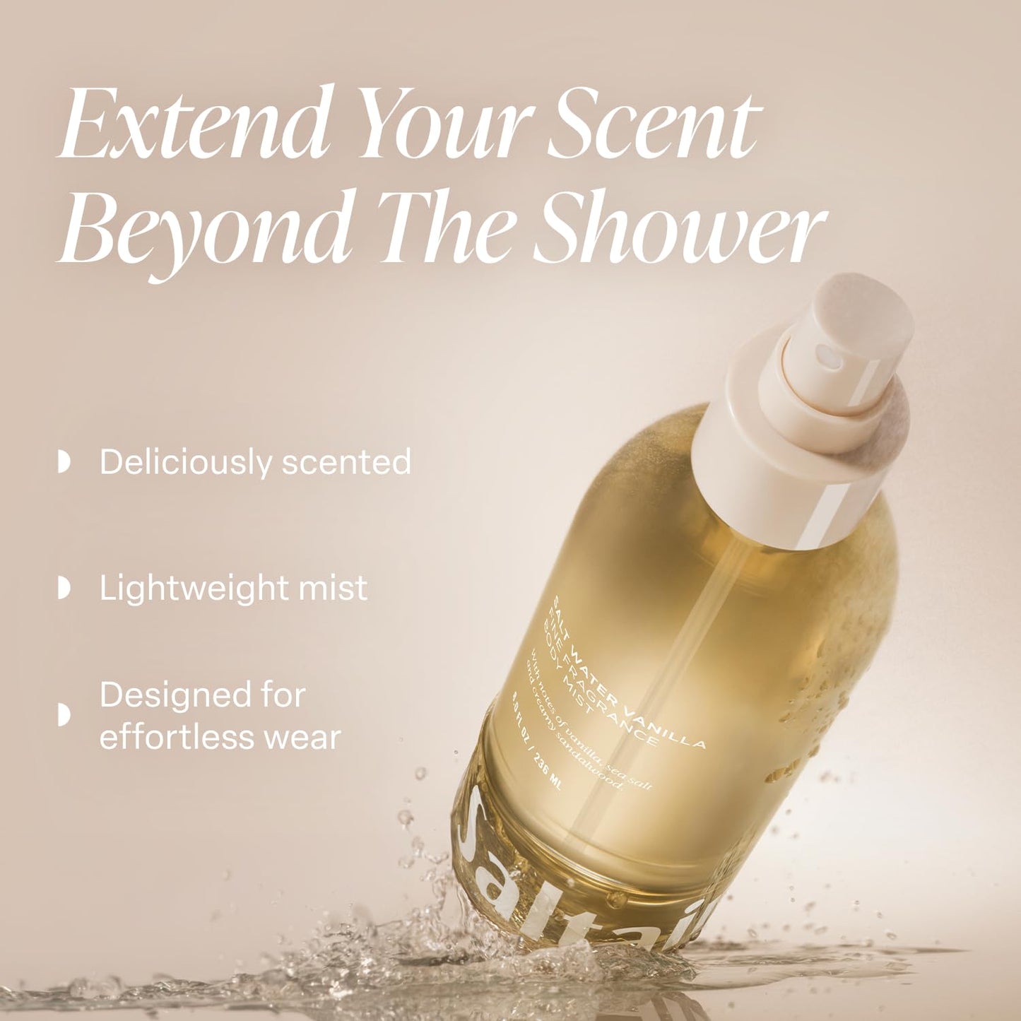 Saltair Body Mist 2 Pack - Fine Fragrance, Lightweight Body Spray Mist with Salt Water Vanilla Scent. Long Lasting Perfume Mist. 2x 8oz Bottles