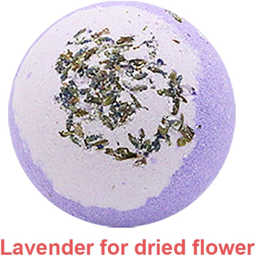 Dried Flower Bath Salt Balls,Lavender Extract Essential Oils,Moisturizing Dry Skin,Fizzy Spa,Relaxation,Self Care,Relaxing,Bubble Bath Bomb Gifts Idea for Men Women