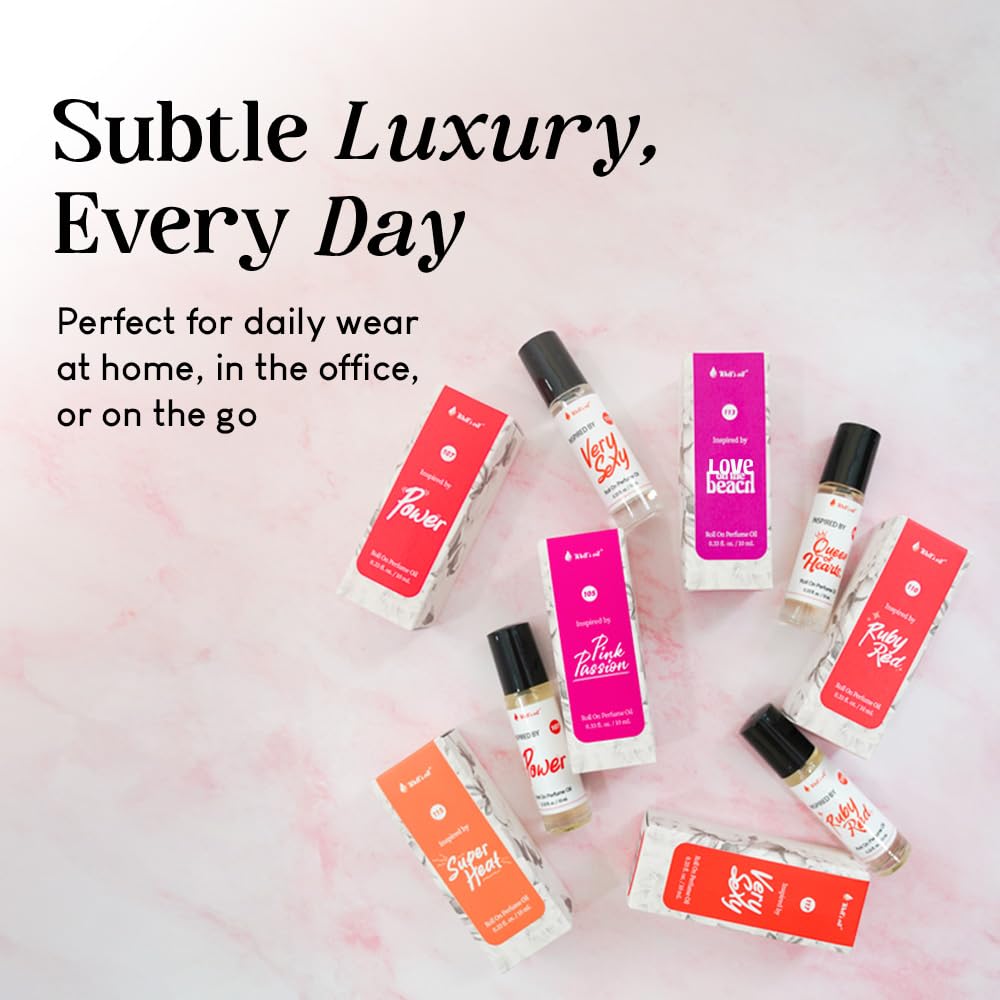 Well's Oil Perfume Oil Roll-On (Love & Lucky) | 10 ml / 0.33 fl Oz | Clean, Rich, Pure Scent | Alcohol-Free | Oil Based | Long Lasting | Concentrated Roll-on Perfumes for Women and Men