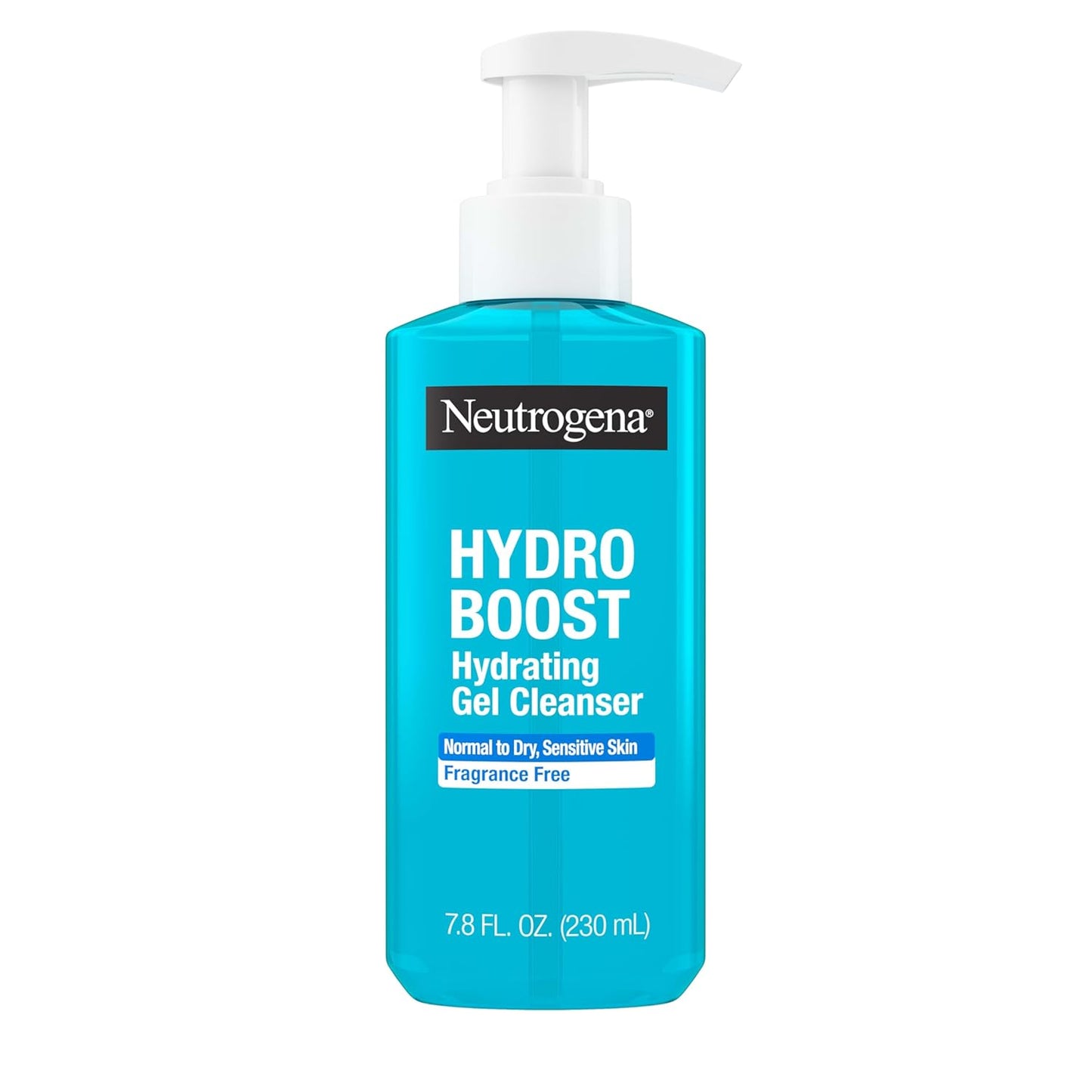 Neutrogena Hydro Boost Face Wash, Fragrance Free, Hydrating Facial Cleanser with Hyaluronic Acid, Daily Foaming Face Wash & Makeup Remover, Hypoallergenic Gel Cleanser, 7.8 fl. oz