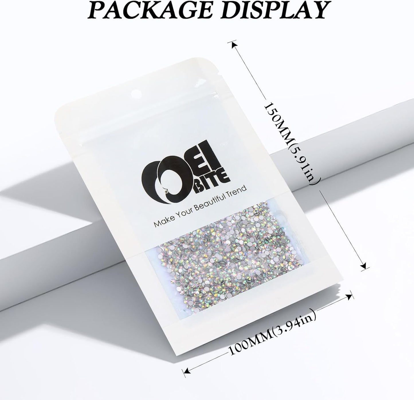 Crystal AB Flatback Rhinestones, Glass Rhinestones for Nail Art and Craft, Glue Fix, Loose Crystal Gemstones(Crystal AB, SS4, 2880pcs, 1.5-1.7mm)