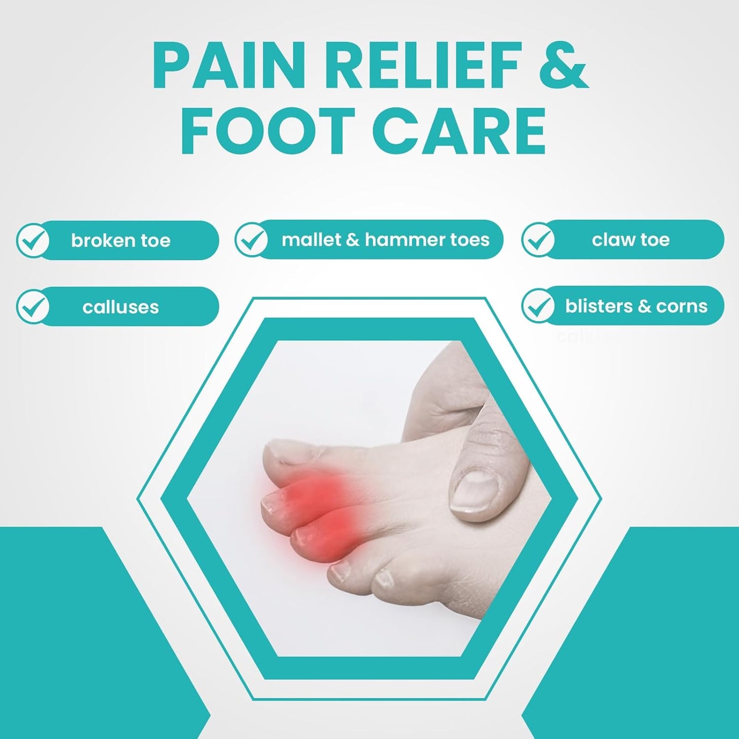 10 Pack Hammer Toe Corrector Toe Splint for Broken Toes,Brace Orthopedic Separator, Cushioned Bandages, Heal Wrap Toe Straighteners for Crooked Toes (Black 5L+5S）