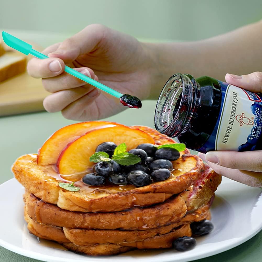 Silicone Spatula Set (6Pcs) - Mini Scraper Tool for Beauty & Food （Reach Every Last Drop - Multi-Size Spatulas for Makeup Jars, Lotion Bottles & Kitchen Containers）