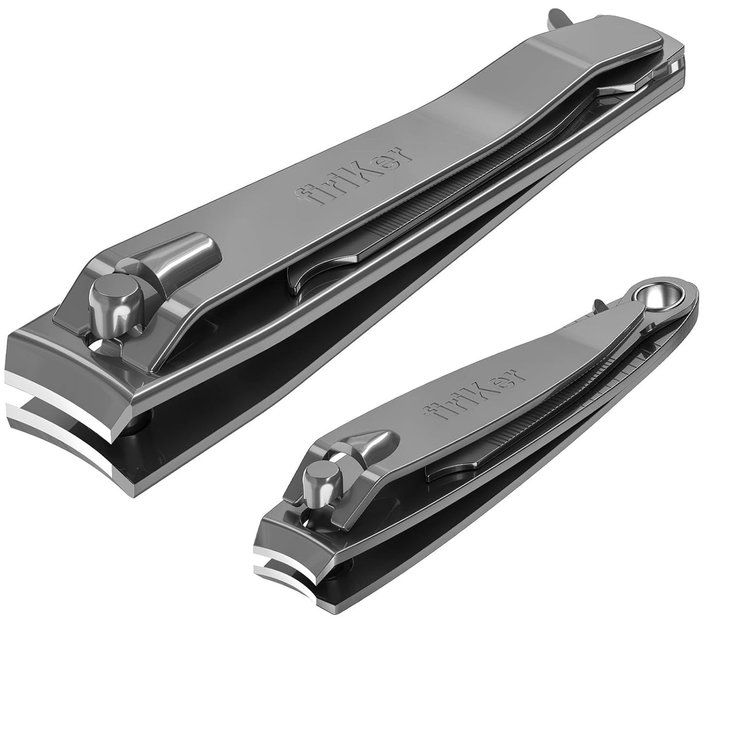 Nail Clipper Set, Sturdy Stainless Steel Fingernails & Toenails Clippers & Nail File, Sharp Effortless Fingernail Toenail Trimmer, Portable Nail Cutter for Women Men（Gray）