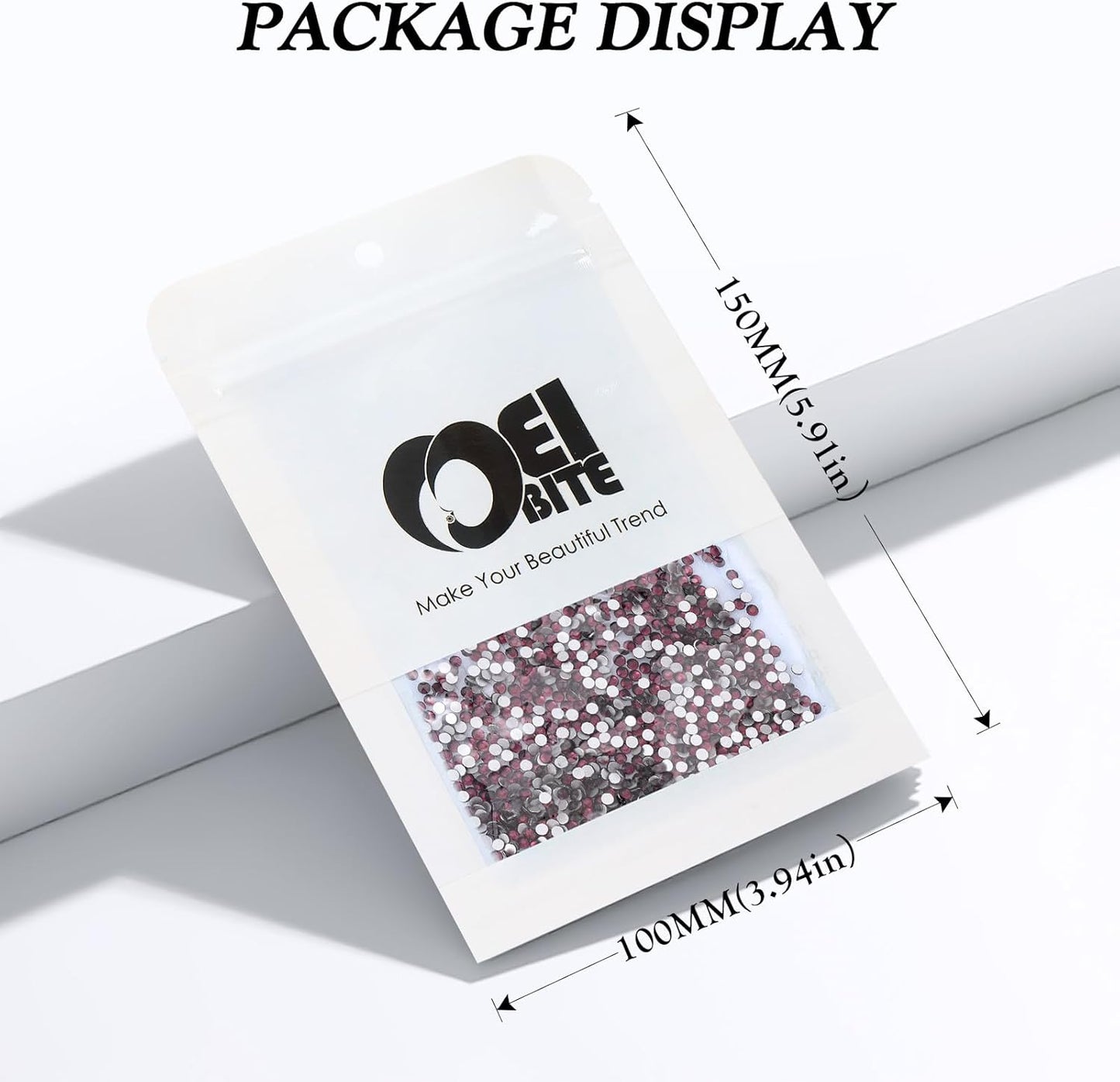 Purple Flatback Rhinestones, Glass Rhinestones for Nail Art and Craft, Glue Fix, Loose Crystal Gemstones(Purple, SS10, 2880pcs, 2.7-2.8mm)