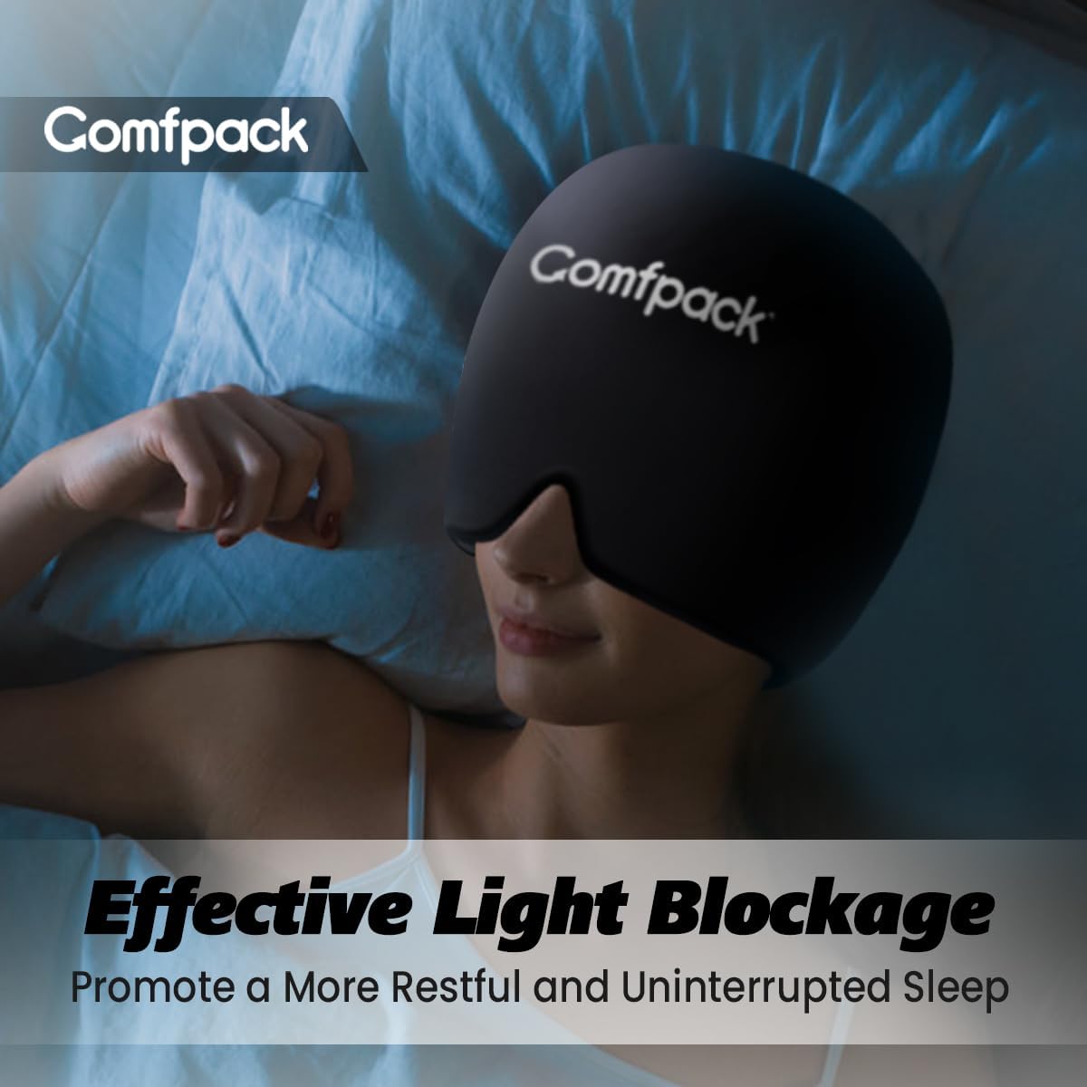 Migraine Relief Cap, Full Head Cold Compress Soft Stretchy Headache Relief Cap for Tension, Sinus, Stress Relief, Hangover Ice Hat, Puffy Eyes, Gifts for Migraine Sufferers