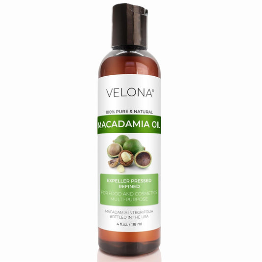 velona Macadamia Nut Oil 4 Fl Oz | 100% Pure and Natural Carrier Oil | Refined, Cold pressed | Cooking, Skin, Hair, Body & Face Moisturizing | Use Today - Enjoy Results